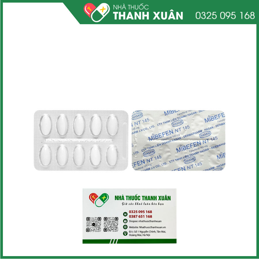 Mibefen NT 145 điều trị tăng triglycerid huyết nặng